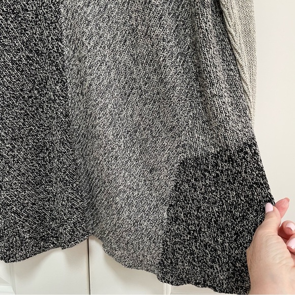 NWOT Eileen Fisher Wool Organic Linen Open Cardigan Sweater Colorblock Gray - Picture 12 of 16